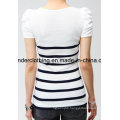 Stripe Fashion Summer Round Neck Cotton Wholesale Girl T Shirt